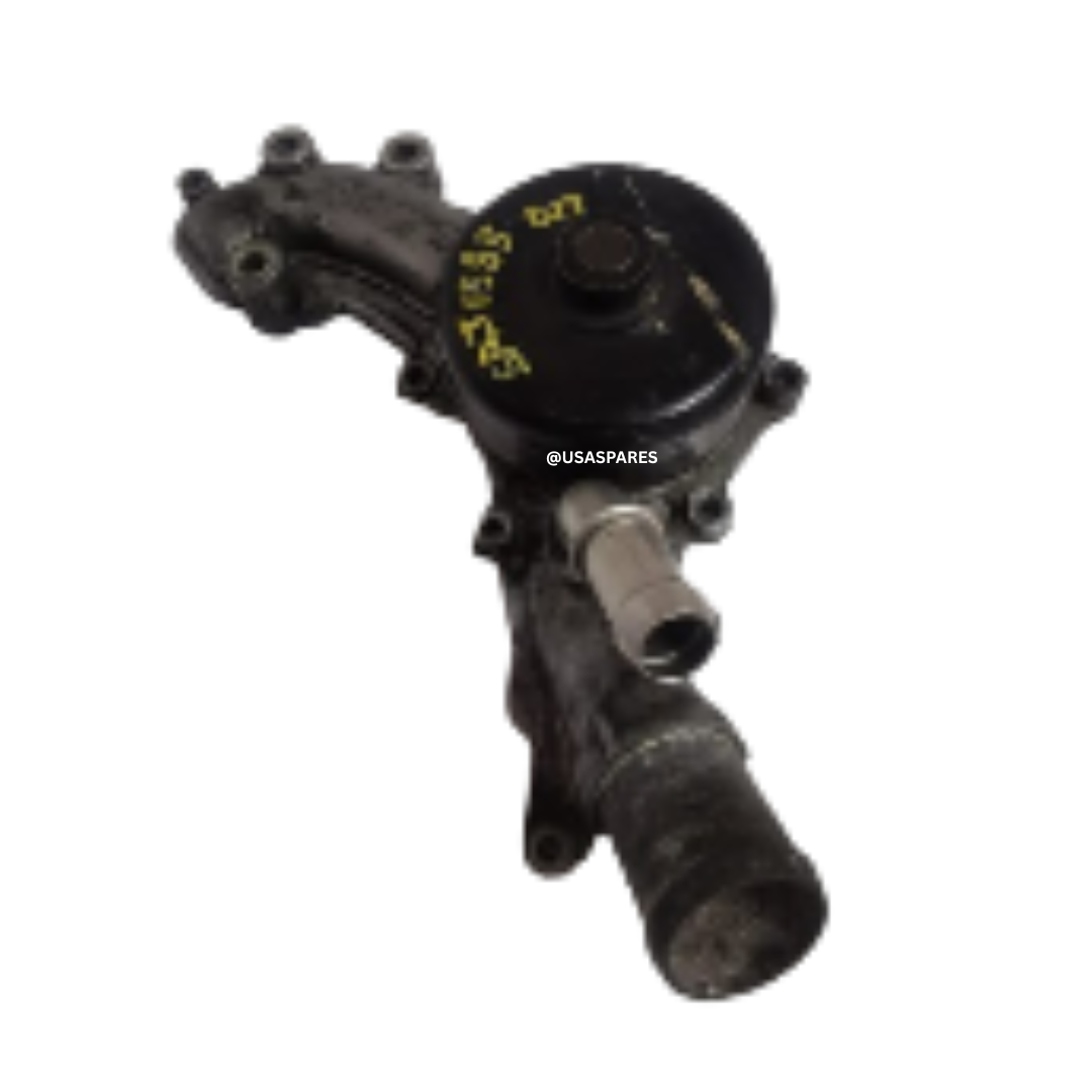 Used Jeep Wrangler water pump in good condition with intact housing, impeller, and mounting points, ideal for restoring engine cooling performance.