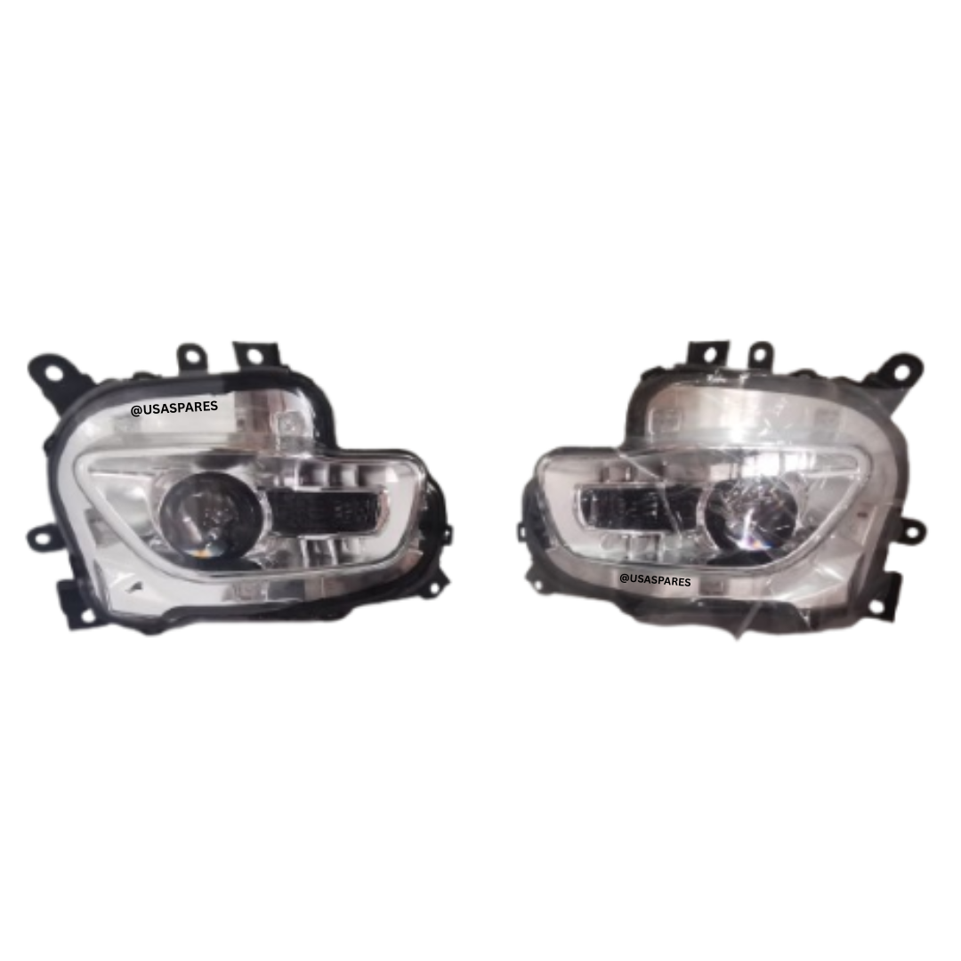 Image of new Jeep Cherokee KL Xenon Headlights featuring clear lenses and bright HID bulbs designed for enhanced nighttime visibility and sleek vehicle styling.