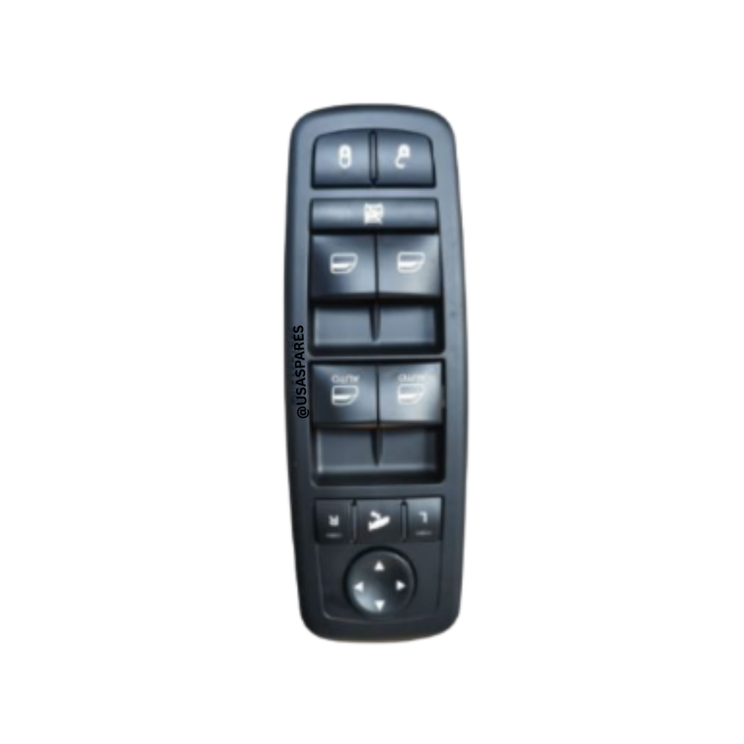 New Jeep Grand Cherokee WK2 Window Switch with single plug connector, featuring black housing and standard control buttons for 2011–2021 models.
