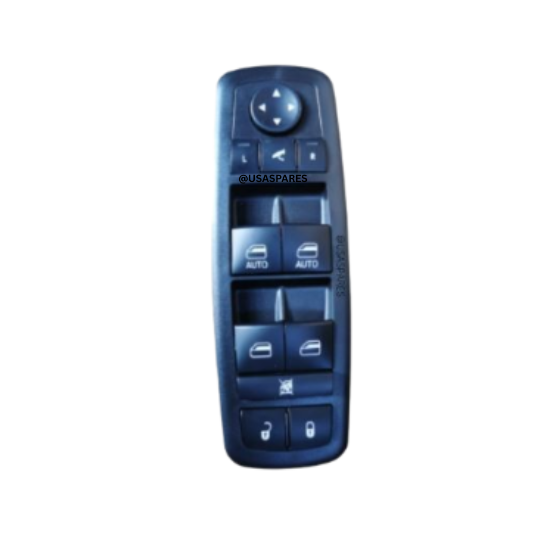 New Jeep Grand Cherokee WK2 Window Switch with double plug connectors, designed for 2011–2021 models, featuring black housing and control buttons.