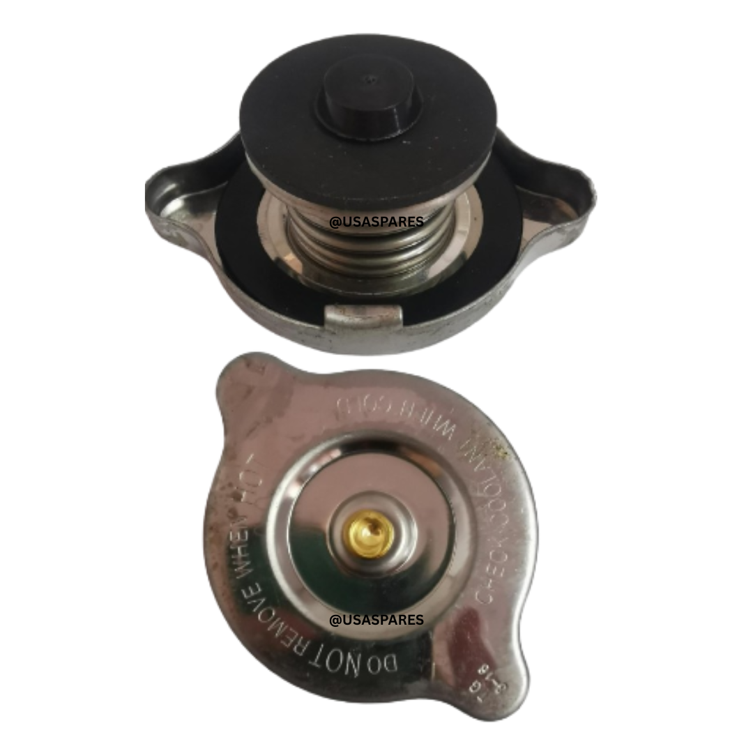 Close-up view of a new Jeep Compass/Patriot Radiator Cap designed for 2007–2017 models, showing durable metal top and rubber seal for optimal pressure control.