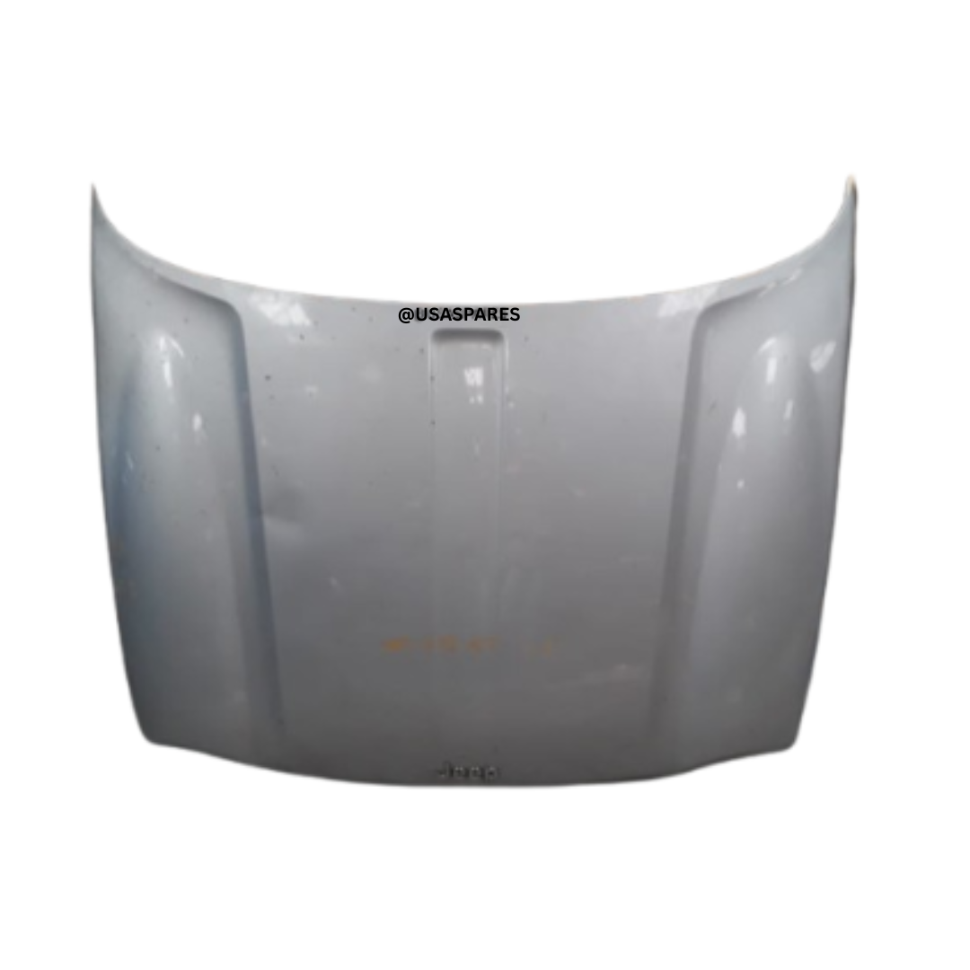 Used Jeep Cherokee KJ bonnet in excellent condition, OEM fit, durable steel construction, and ready for repainting and installation