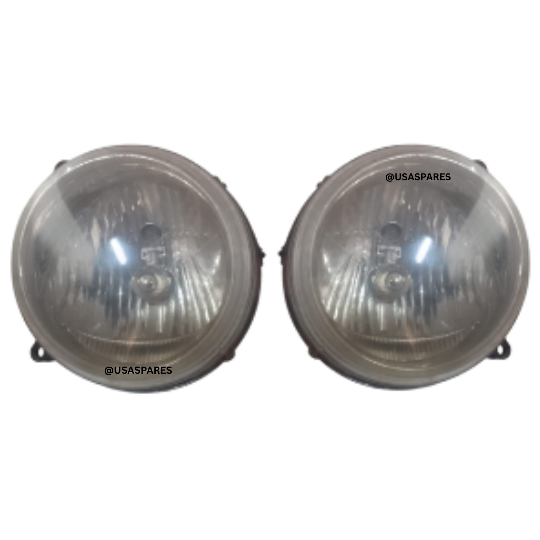 Used Jeep Cherokee 2.8 KJ Headlights for 2002–2007 models, OEM quality, clear lenses, fully tested and functional, ideal for replacing damaged or foggy headlights.