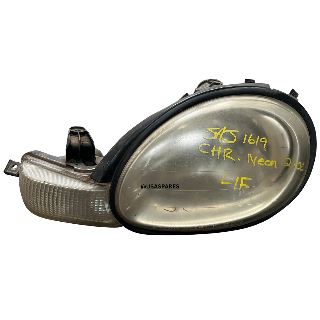 Used Chrysler Neon headlights, OEM replacement for clear visibility and safe night driving.