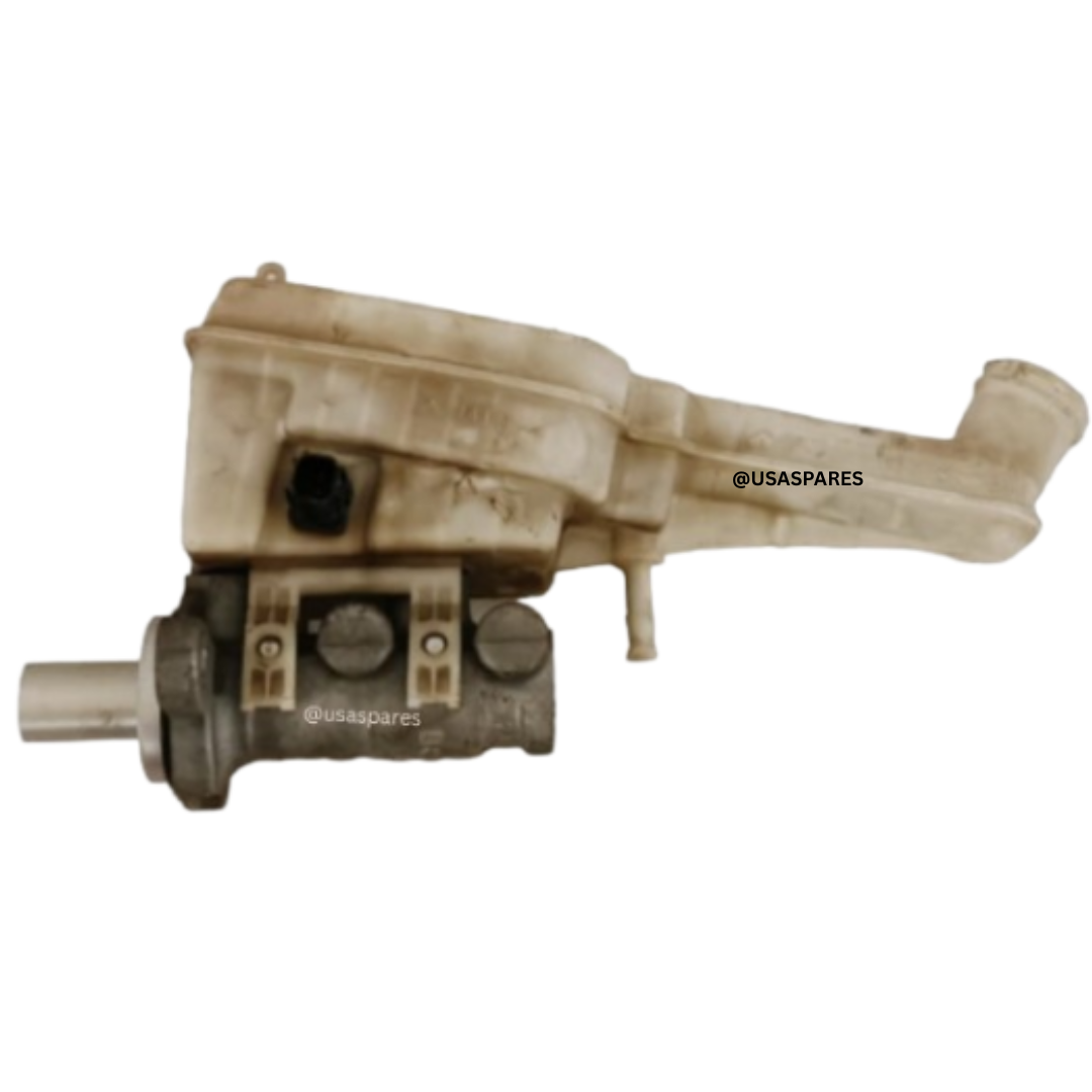 Used Dodge Journey 2.7 Brake Master Cylinder with reservoir ports and mounting points, suitable for restoring proper brake system pressure.