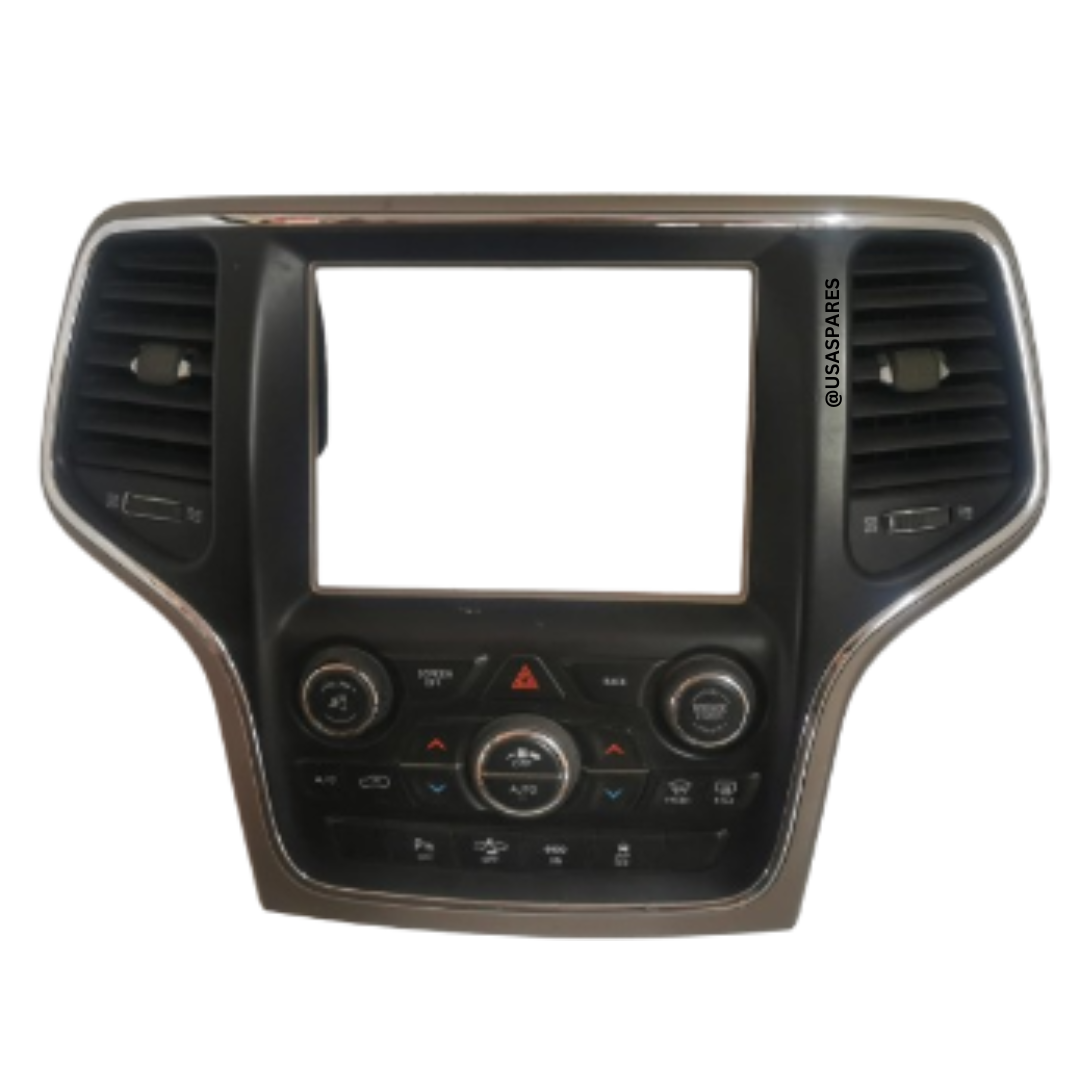 Used Jeep Grand Cherokee 3.0 WK2 aircon control panel, OEM fit, tested for buttons, display, and climate system performance