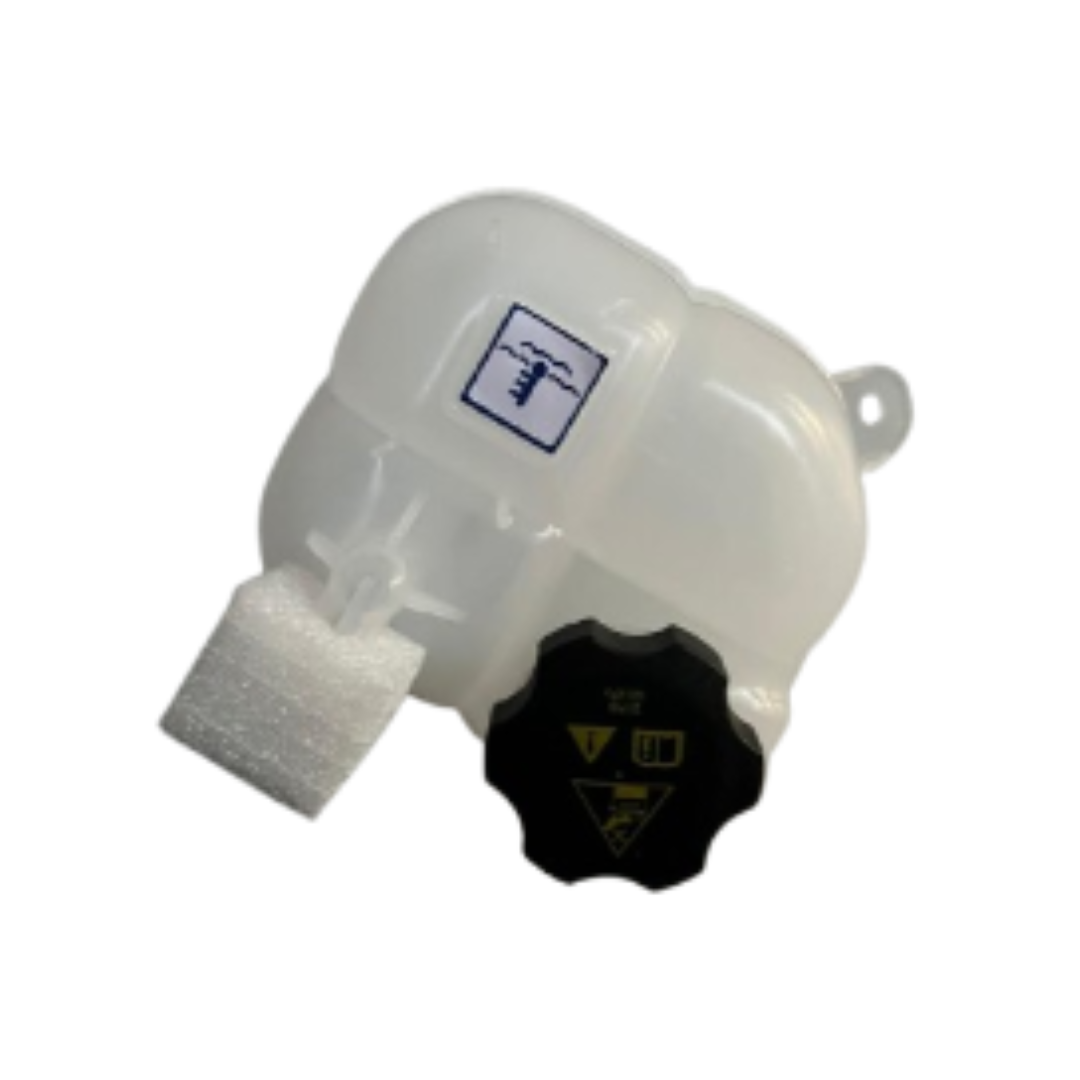 Jeep Cherokee KL brand-new expansion tank (coolant reservoir) designed for the vehicle's cooling system. OEM replacement part made from durable, heat-resistant materials to maintain proper coolant levels, regulate engine temperature, and prevent overheating. Direct-fit replacement for Jeep Cherokee KL models.